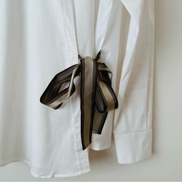 Marella sport long sleeve wrap poplin blouse shirt tie waist - Picture 8 of 11